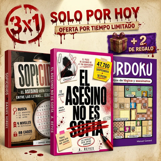 3X1 | El Asesino no es Sofía: El Enigma de los 47.700 Sospechosos + 2 Libros de Regalo